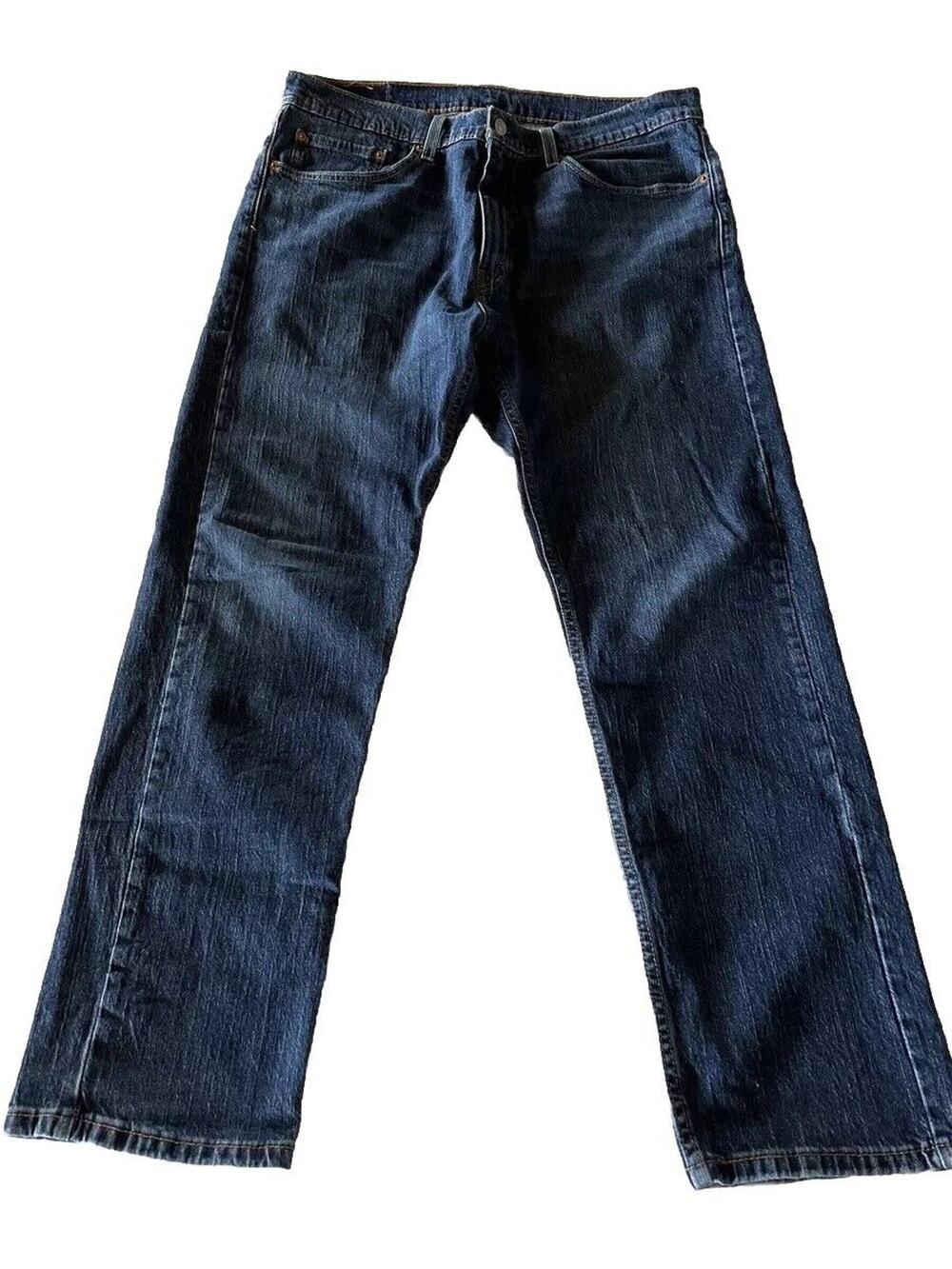 Levi's 505 Jeans Men's 36x30 Dark Wash Denim Pants Cotton Blue Outdoor Travel